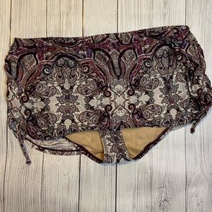 NWT Cacique Paisley Swim Skirt w/side ties Size 16